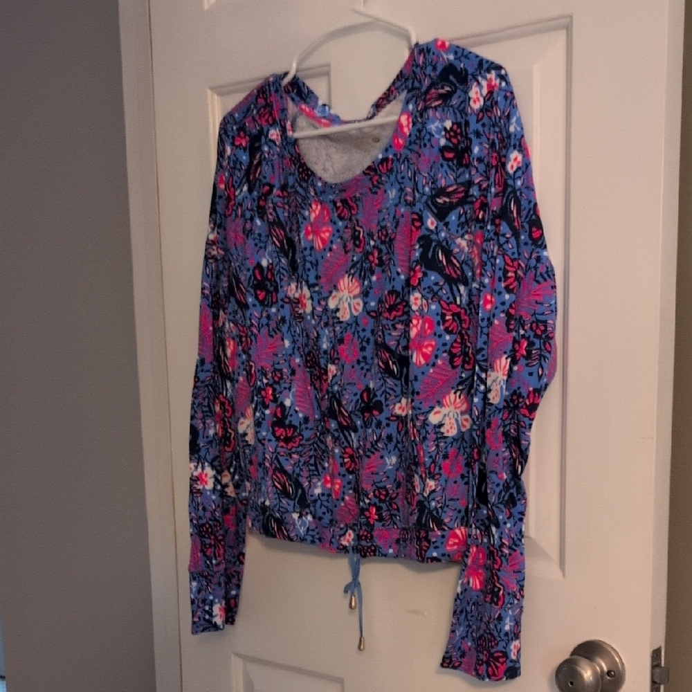 Lilly Pulitzer Purple Floral Long-Sleeve Top
